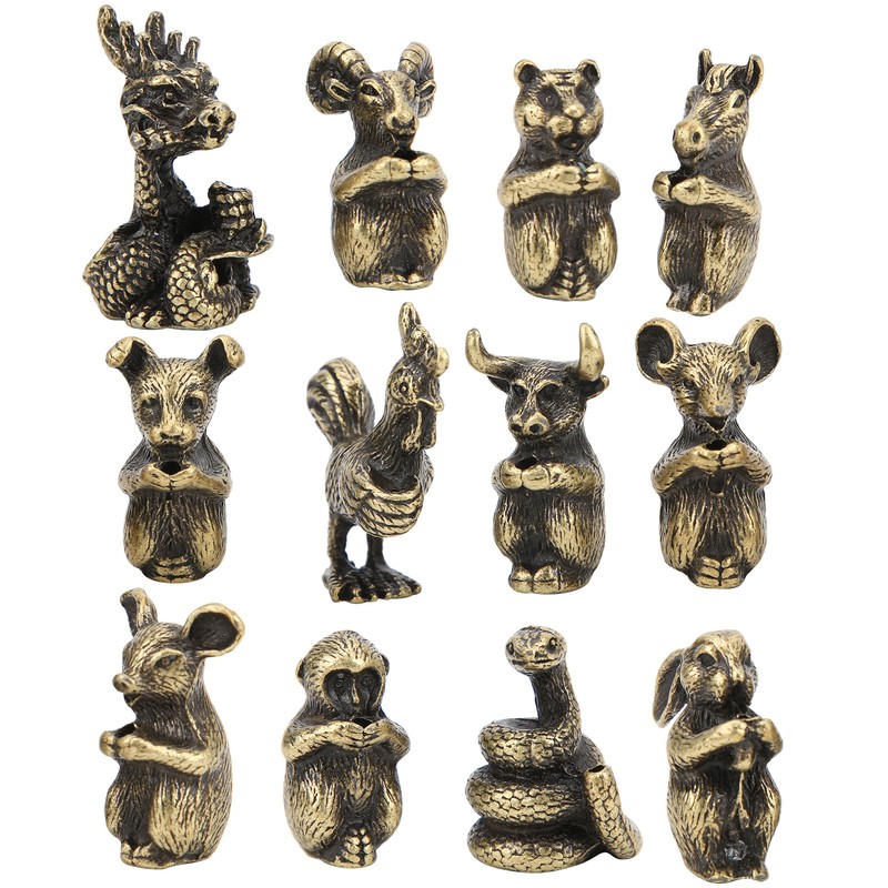 12Pcs Incense Holder Retro Zodiac Household Alloy Home Decoration for