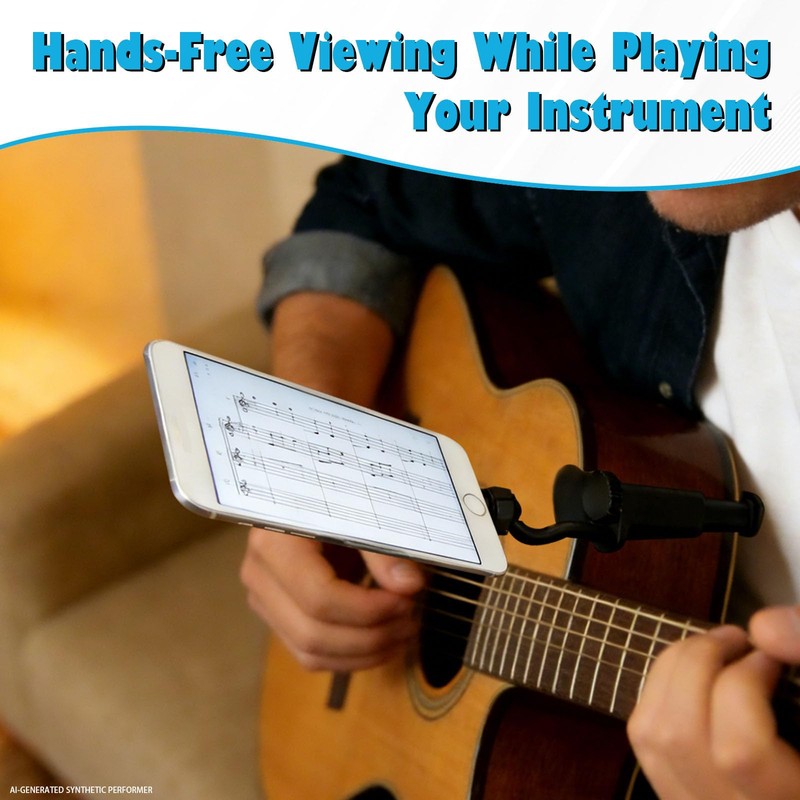 Guitar Phone Holder, Magnetic Guitar Phone Mount with 360° Rotation,