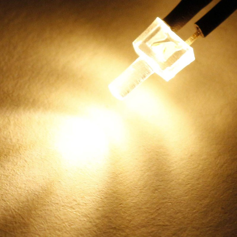 sourcing map 20Pcs 2mm Pre Wired LED, Warm White DC6-12V