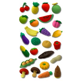 PERSIMONE Mini Erasers Funny Stationery School Educational Miniature Assemble Pretend Play Vegetable Fruit Fruit Random 22pcs