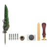 Retro Feather Pen Set Vintage Map Pattern Quill Pen Set