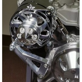 espeedpro21 Small Block Chevy POLISHED Aluminum Alternator Bracket LONG Water Pump SBC 350