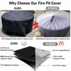 QH.HOME [2025 Upgraded 900D Fabric] Fire Pit Cover Round for