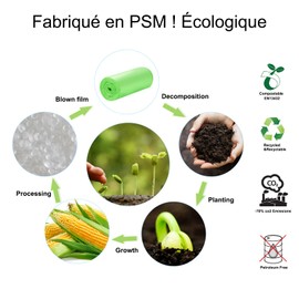 Biologisch abbaubare Müllbeutel, 5 l, 120 Stück: Kleine Müllbeutel für Thekenmülleimer, recycelt, robust, abbaubar, Kompostbeutel für Lebensmittel und Garten.