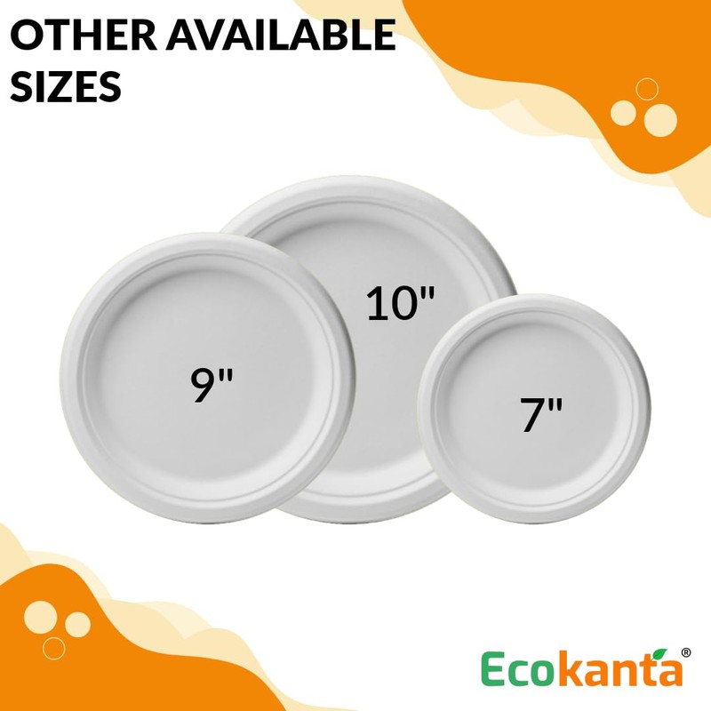 Ecokanta Paper Plates (9 Inch / 25 Pack) - Heavy