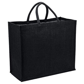 La Cordeline Black Jute 25 Litre Comfort Handle Shopping Bag, Black, Ink