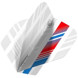 WINMAU Prism Delta White, Red & Blue Extra Thick Dart Flights - 1 Set per Pack (3 Flights in Total)