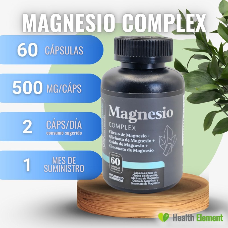 Magnesio Complex | 4 Magnesios Citrato, Glicinato, Gluconato y Óxido