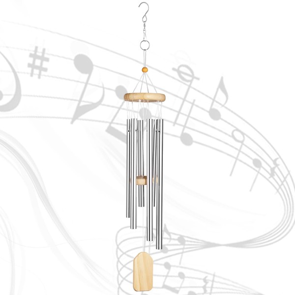 KIKISML Outdoor Wind Chimes, 29 Inch 6 Aluminium Alloy Tubes,