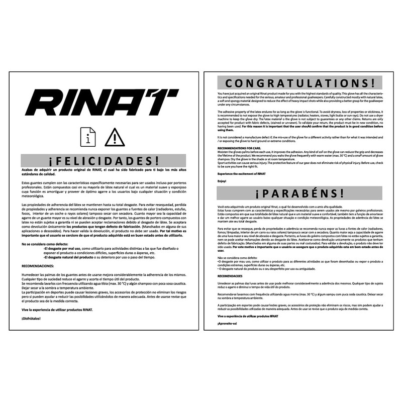 Rinat Xtreme Guard Prime Adult Goalkeeper Gloves Plain Blue Size