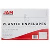 JAM PAPER Plastic Envelopes with Button & String Tie Closure
