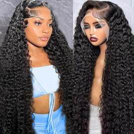 GARAXIS 250% Density 13X6 Deep Wave Lace Front Wigs Human Hair Curly Human Hair Wig Wet and Wavy HD Lace Front Wig Human Hair Pre Plucked Frontal Wigs Human Hair 20 Inch