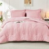 HYMOKEGE Pink Twin Comforter Set Seersucker 5 Pieces, All Season