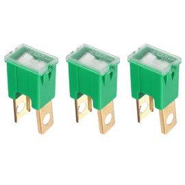 MECCANIXITY 3pcs Cartridge Fuse, 32VDC 40A Male Terminal Automotive Assortment J Case Fuse for Car, Truck, RV, Boats, Green