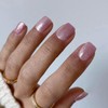 SXVME Short Press On Nails Square - Cat Eye Pink
