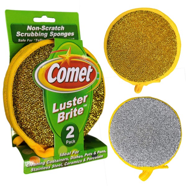 Comet Non Scratch Scrubbing Sponges, Luster Brite 2 ea