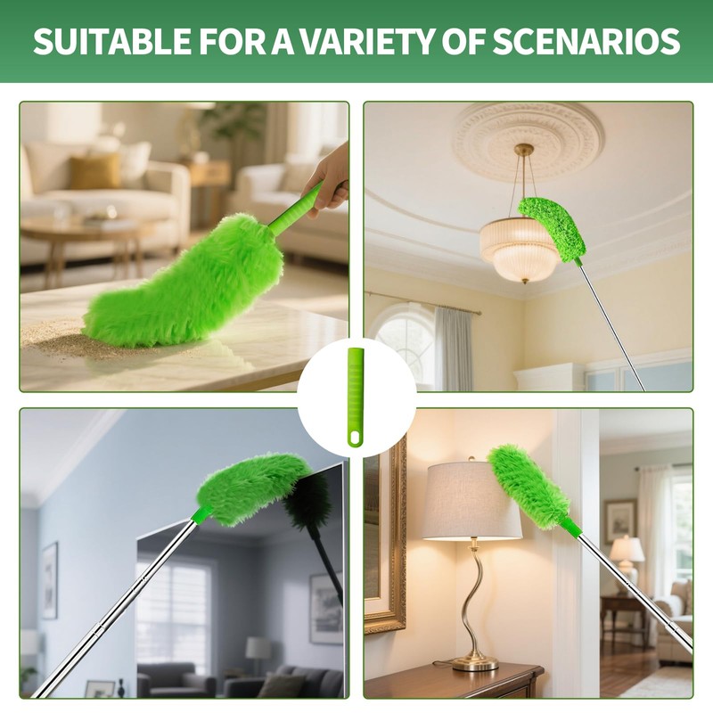 dusters for Cleaning extendable Long Handle，Webster Cobweb Duster with Extension