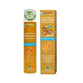 Soodox Organic 100% Natural Mineral Sunscreen for Kids 6 Months to 6 Years SPF50 100g