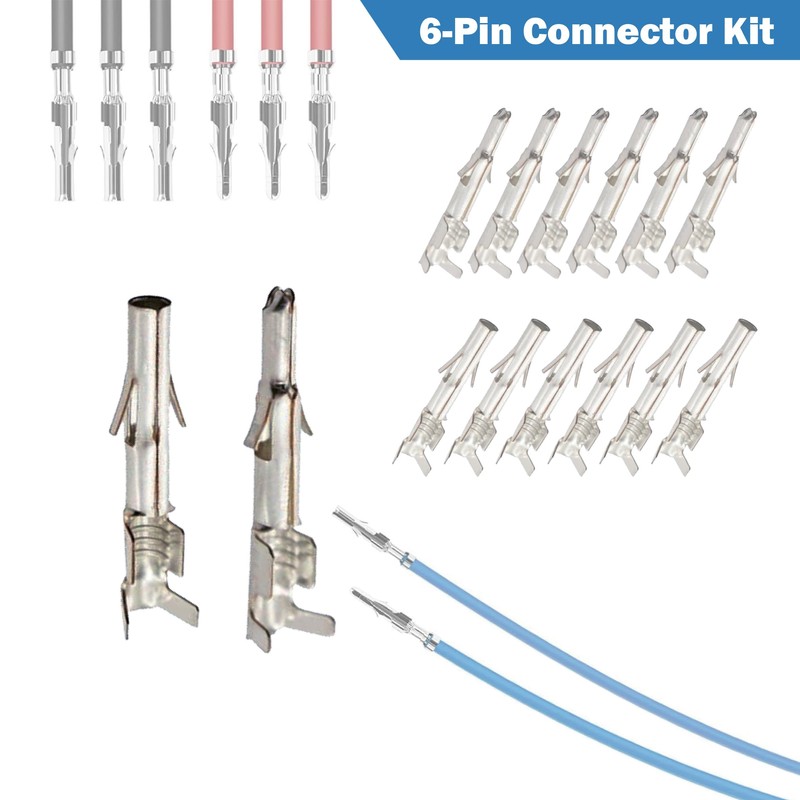 6-Pin Connector Kit for 14-20AWG 2.13 mm Accurate Diameter for