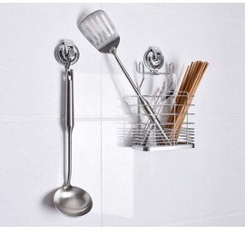 KingYH 2 Pack Suction Hooks Bathroom Vacuum Suction Cup Hook No Drilling Waterproof Sucker Hook Heavy Duty Wall Hanger for Kitchen Bathroom Hanging Towel Shower Robe