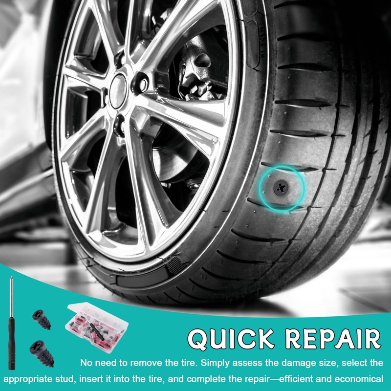 30Pcs Tyre Repair Kit Rubber Nails,Car Puncture Repair Kit with