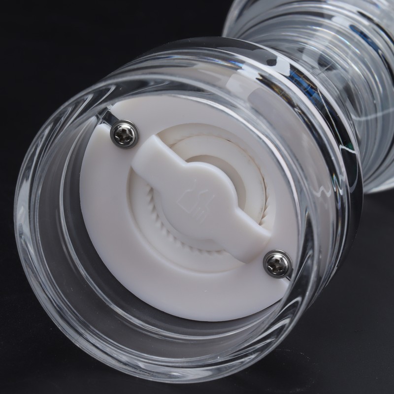 2Pcs Acrylic Manual Grinder Transparent Pepper Salt Mill Spice Jar