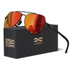 LUENX Men Women Aviator Sunglasses Polarized Shades Flexible Spring Hinge