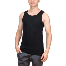 SHEEP RUN 100% Merino Wool Base Layer Men's Thermal Moisture Wicking Breathable Tank Top (Black 330, Medium)