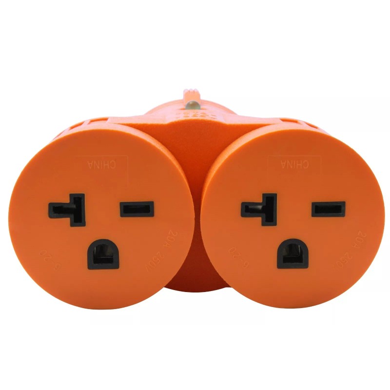 AC WORKS® 30A 250V NEMA L6-30 Male Plug to Two