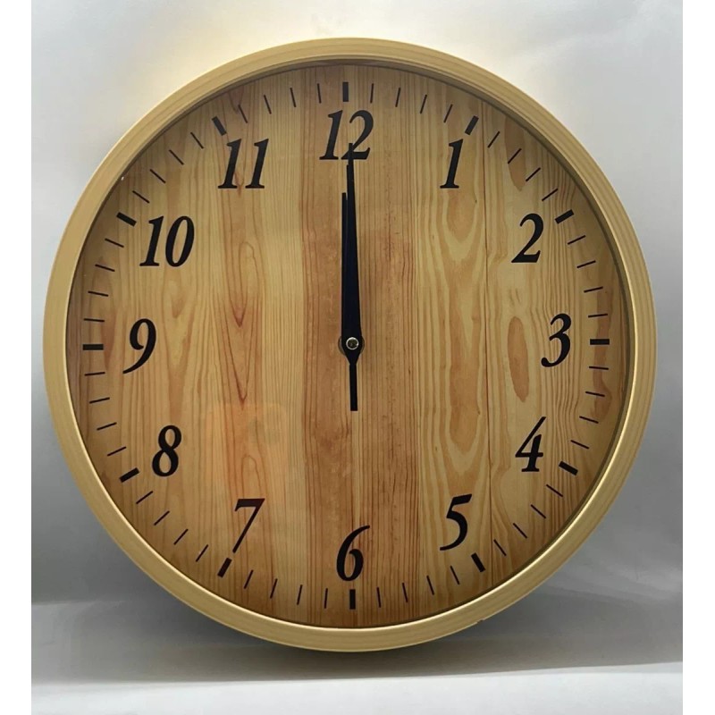 Argenmexwatch Reloj De Pared Clasico Silencioso Simil Madera Redondo