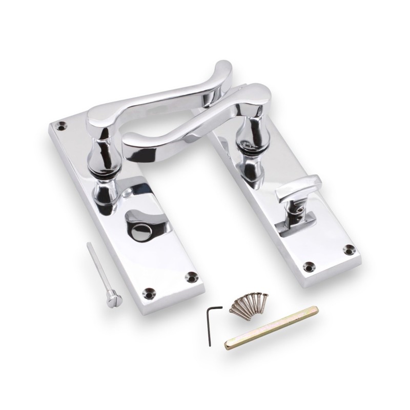 Infinity Decor Set of Polished Chrome Victorian Scroll Lever Door