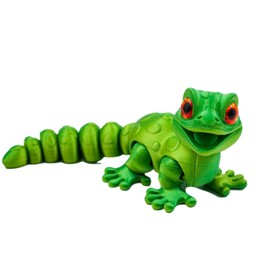 3D Printed Lizard, 13.8cm Yellow-Green 3D Printed Gecko, Flexible Articulated Design for Stress Relief, Home and Office Decor, Unique Gift Perfect for Giving to Friends