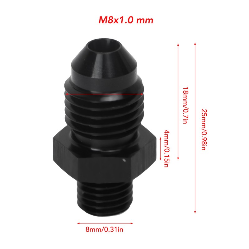 1 Pair AN4 to M8 Oil Cooler Fitting Adapter Black