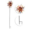 Sun Windmill Iron Weather Resistant Decorative Flower Wind Spinner with