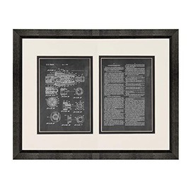 Coupler For Grease Guns Patent Art Chalkboard Print in a Beveled Black Wood Frame with a Double Mat (16" x 20") M11677