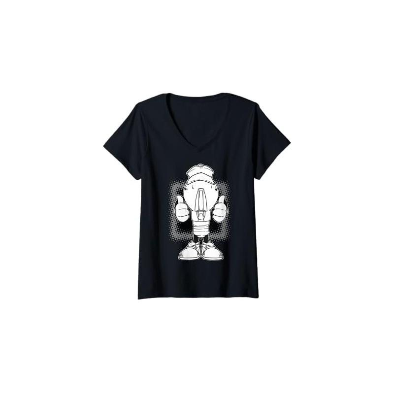 Womens Cartoon Chef Character With Thumbs Up For Kids V-Neck