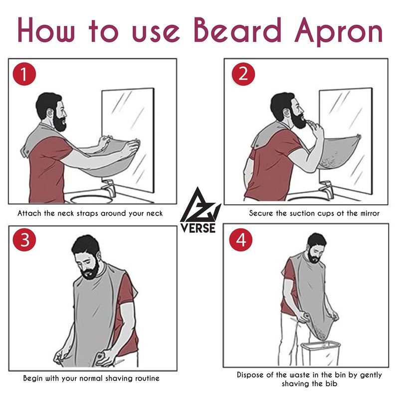AZIVERSE Beard Bib Beard Apron - Beard Hair Catcher For
