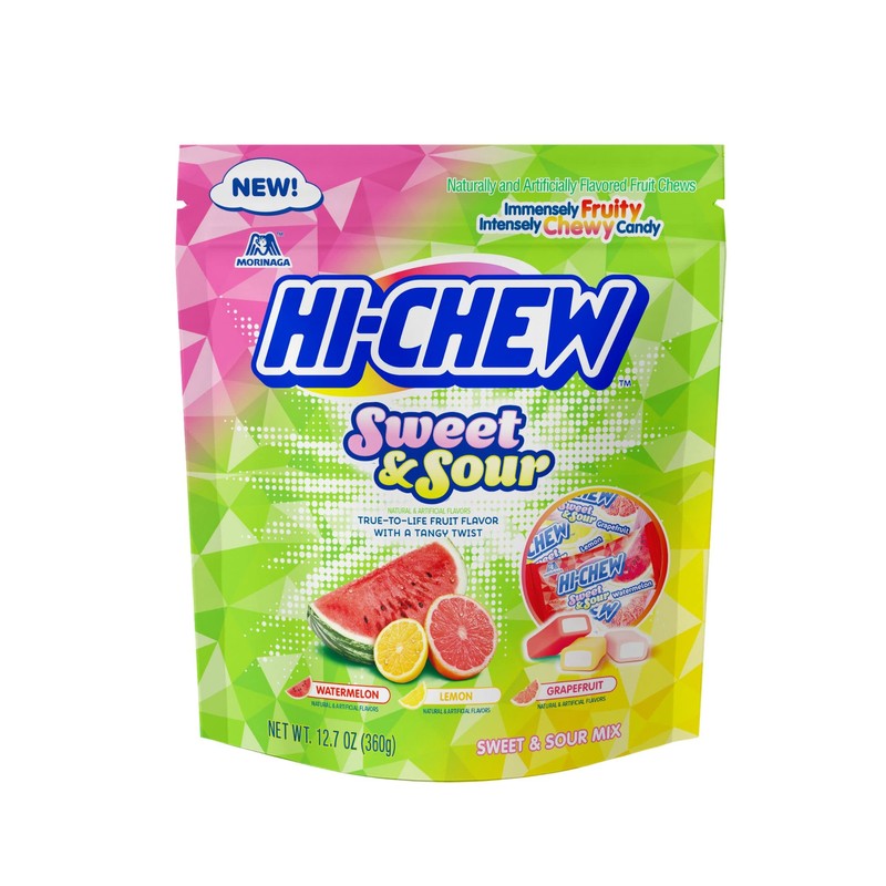 HI-CHEW Bulk Candy Sweet and Sour Mix, Watermelon Lemon Grapefruit,
