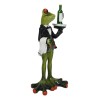 Green Toad Frog Silver Service Butler With Wine Glass And