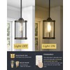 Osimir Farmhouse Pendant Light Fixtures, 1-Light Black Glass Pendant Lights