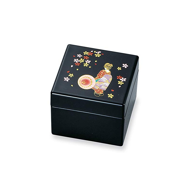 Mitani M16977-5 Yamanaka Lacquerware Storage Box, Black, 3.1 inches (8