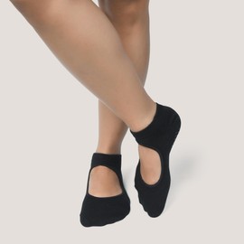 stylFRSH - Calcetines de yoga de algodón suaves y transpirables para comodidad durante todo el día, tamaño 10 a 13, paquete de 3 (MS1006-2B1G-3PK-10TO13), 2 Black 1 Grey, 10-13