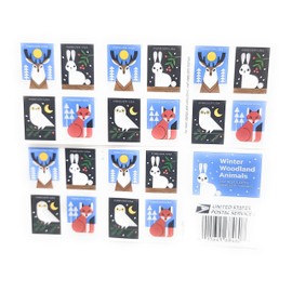 US Stamps SC#5822-5825 2023 Winter Woodland Animals Forever Booklet Sellos – Hoja/20 – Sellos MNH VF