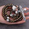 HanlinCC Saint Benedict Paracord Rosary Necklace Large and Heavy Metal