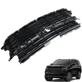 munirater Front Upper Grille Black Trim without Center Replacement for 2021-2022 Tahoe Suburban LS LT RST