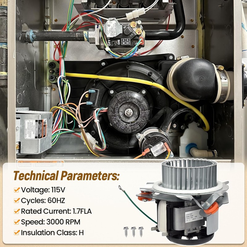 Fuabator HC21ZE123A, J238-150-15215 Draft Inducer Motor Kit Compatible with Jakel,