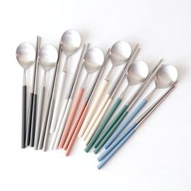 Celebrity Cutlery Kamome Kitchen Color Mood Spoons Chopsticks Cutlery Set / 연예인수저 카모메키친 컬러무드 숟가락 젓가락 수저세트