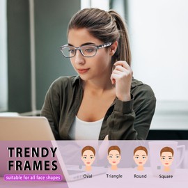 BLOEXCLU 6 Pack Reading Glasses for Women Men Blue Light Blocking Spring Hinge Computer Readers, Anti Eyestrain/Glare (6 Mixed C9, 2, Diopters)