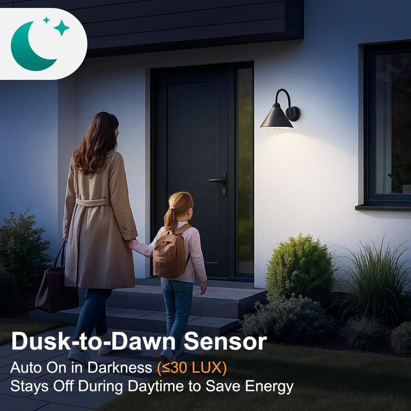 DiCUNO PIR Motion Sensor Light Bulbs Outdoor, 8W (60W Equivalent),