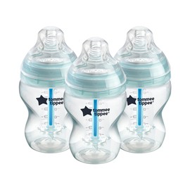 Tommee Tippee Anti-Colic Baby Bottles, Slow-Flow Breast-Like Teat and Unique Anti-Colic Venting System, 260ml, Pack of 3